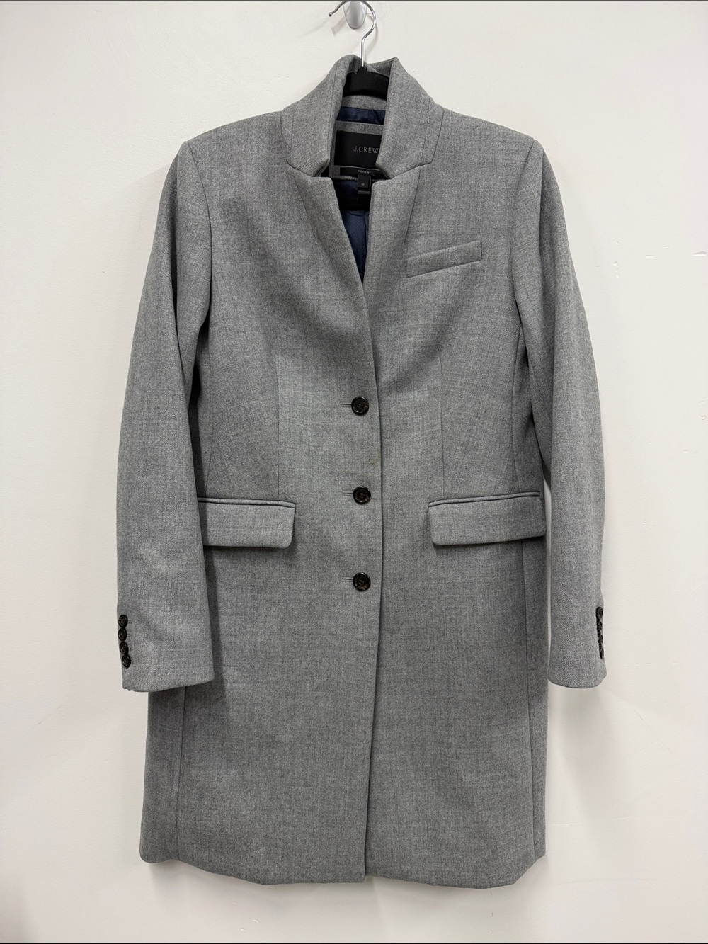 J CREW Regent Topcoat Coat Gray Wool Tailored Academia Preppy Classic Dressy 10 - Picture 3 of 8